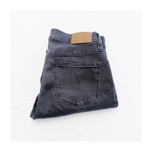 Madewell 9” High Rise Skinny Black Denim Jeans Raw Hem SZ27 - Picture 1 of 8